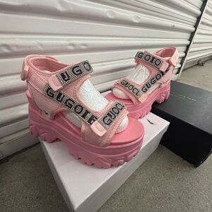 Women's Platform Sandals with Rhinestone Accents